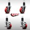 Service Caster 3.5'' SS Red Poly Wheel Swivel 1-5/8'' Expanding Stem Caster Set 2 Brakes, 4PK SCC-SSEX20S3514-PPUB-RED-2-TLB-2-158 - alternate 4